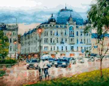 Живопись на холсте Дыхание вечернего дождя, 40х50 см обложка книги