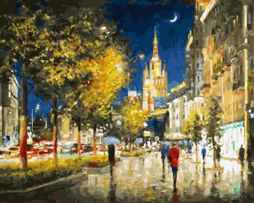 Живопись на холсте Вечерний свет Садового кольца, 40х50 см обложка книги