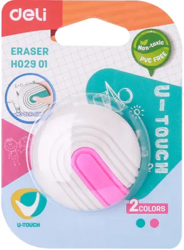 Ластик круглый U-touch, в ассортименте обложка книги