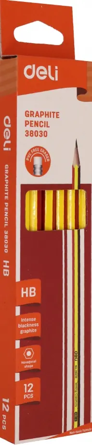 Набор карандашей чернографитных, 12 штук, HB, с ластиком обложка книги