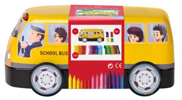 Набор 33 фломастера + 10 клипс. Connector School Bus обложка книги