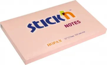 Блок для записей, самоклеящийся, 100 листов, пастельный розовый обложка книги