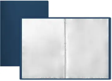 Папка с 20 файлами, А4, синяя обложка книги