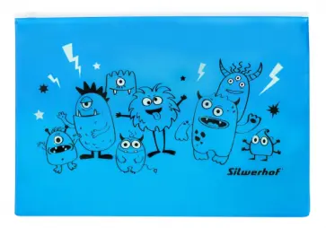 Папка на молнии ZIP Monsters, A4, пластик, голубая Папка на молнии ZIP Monsters, A4, пластик, голубая обложка книги
