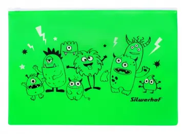 Папка на молнии ZIP Monsters, A4, пластик, салатовая Папка на молнии ZIP Monsters, A4, пластик, салатовая обложка книги