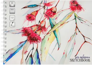 Скетчбук для акварели Нарисованное растение, А5, 24 листа обложка книги