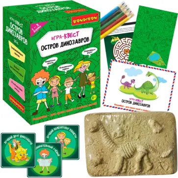 Игра настольная квест Остров динозавров обложка книги