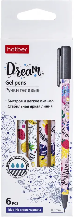 Набор гелевых ручек Dreams, 0,5 мм., синие, 6 шт. Набор гелевых ручек Dreams, 0,5 мм., синие, 6 шт. обложка книги