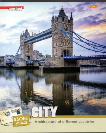 Тетрадь Города европы-4, А5, 96 листов, клетка, в ассортименте обложка книги