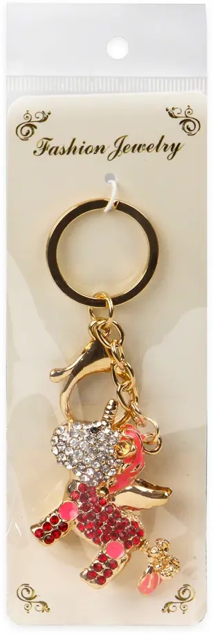 Брелок со стразами Единорог, красный обложка книги