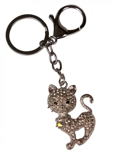 Брелок со стразами Красивая кошка обложка книги