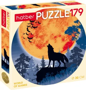 Puzzle-179 круглый. Полнолуние. Волк обложка книги