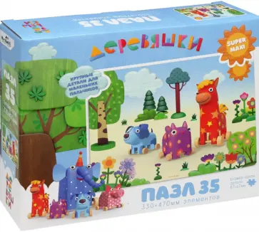 Деревяшки. Пазл-35 гигантский. Гуляем с друзьями обложка книги