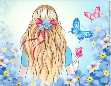 Обложка для зачетки Девушка и незабудки Обложка для зачетки Девушка и незабудки обложка книги