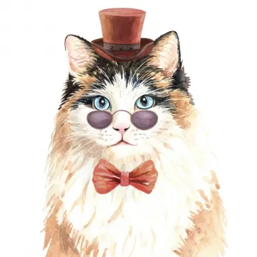 Холст с красками Модный кот обложка книги