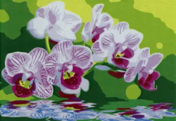 Холст с красками Розовые орхидеи обложка книги