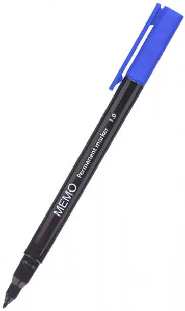 Маркер перманентный Memo, синий Маркер перманентный Memo, синий обложка книги