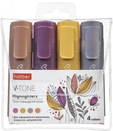 Набор текстовыделителей  METALLIC, 4 штуки обложка книги