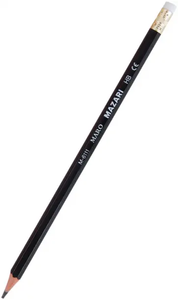 Карандаш чернографитный с ластиком Maro, HB, в ассортименте обложка книги