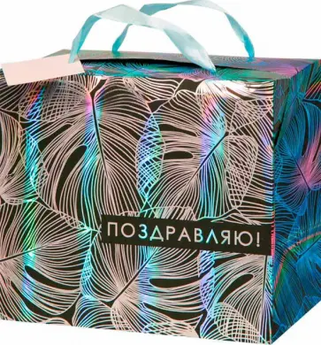 Пакет-коробка Резной лист обложка книги