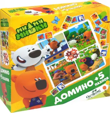Игровой набор. Домино + 5 пазлов МиМиМишки обложка книги