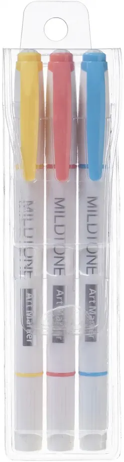 Артмаркеры двухсторонние Mildtone PASTEL, 3 штуки обложка книги