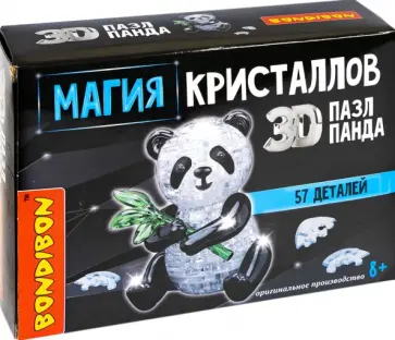 Пазл 3D. Магия кристаллов Панда, 57 деталей обложка книги