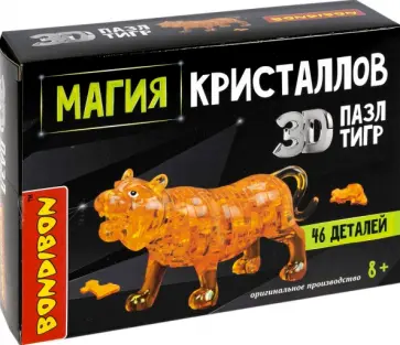 Пазл 3D. Магия кристаллов Тигр, 46 деталей обложка книги