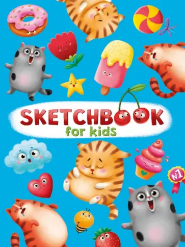 Скетчбук Вкусняшки и коты, 80 листов, А5 обложка книги