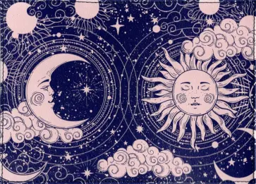 Обложка на паспорт, Месяц и солнце обложка книги