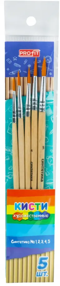 Набор кистей, синтетика, 5 штук, №1, 2, 3, 4, 5 обложка книги
