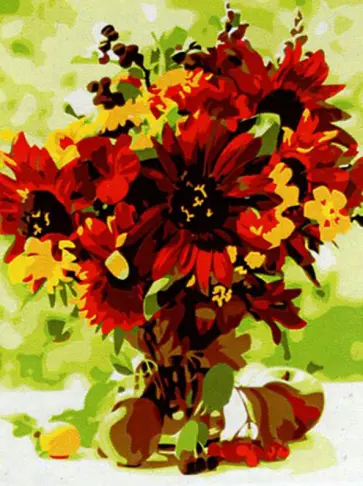 Холст с красками Яркие цветочки обложка книги