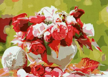 Холст с красками Красивый букет обложка книги