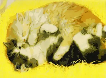 Холст с красками Спящие котята обложка книги