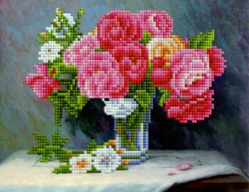 Алмазная мозаика Букет пионов обложка книги