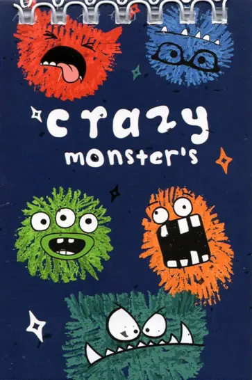 Блокнот CRAZY MONSTERS, 40 листов, клетка, А7 обложка книги
