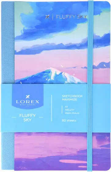 Скетчбук FLUFFY SKY, 80 листов, А5 обложка книги