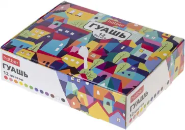 Гуашь Городок, 12 цветов обложка книги