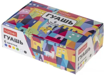 Гуашь Городок, 6 цветов Гуашь Городок, 6 цветов обложка книги