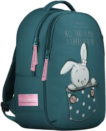 Рюкзак эргономичный суперлёгкий ЗАЙКА, бирюзовый обложка книги