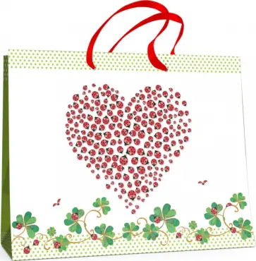 Пакет подарочный Божьи коровки, горизонтальный обложка книги