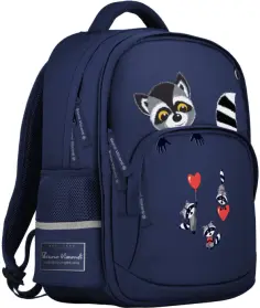 Рюкзак с эргономической спинкой Еноты, сердечки, синий обложка книги