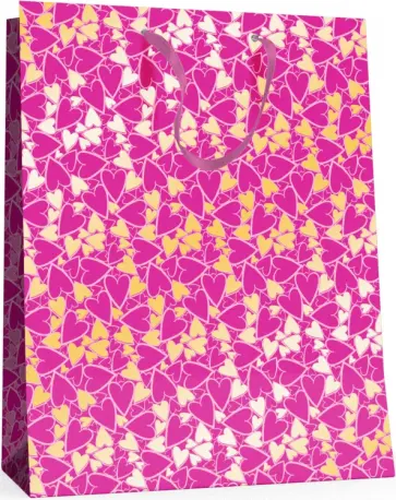 Пакет подарочный Сердечки, вертикальный обложка книги