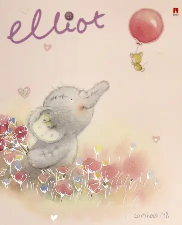 Тетрадь Веселый слоненок, А5+, 48 листов, клетка, в ассортименте обложка книги