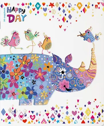 Тетрадь Счастливый день, А5+, 96 листов, клетка, в ассортименте обложка книги