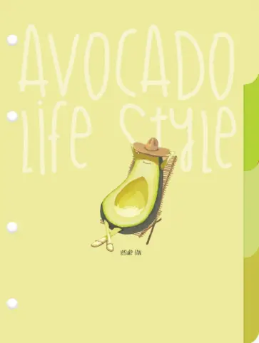 Комплект разделителей для тетрадей на кольцах Avocado, А5, 4 листа обложка книги