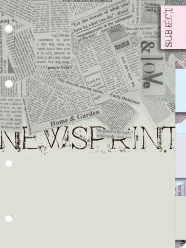 Комплект разделителей для тетрадей на кольцах Газета, 4 шт., А5 обложка книги