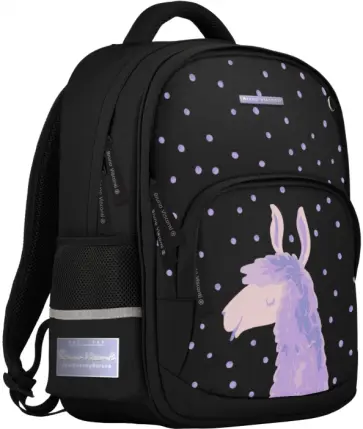 Рюкзак с эргономической спинкой РОМАНТИЧЕСКАЯ ЛАМА, черный обложка книги