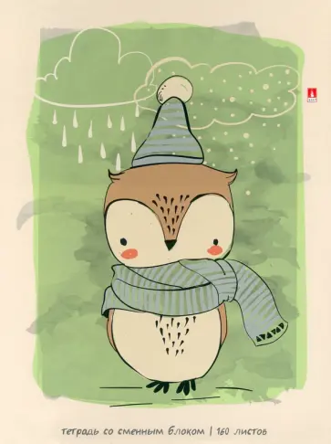 Тетрадь со сменным блоком Animals in Rain, А5+, 160 листов, клетка обложка книги