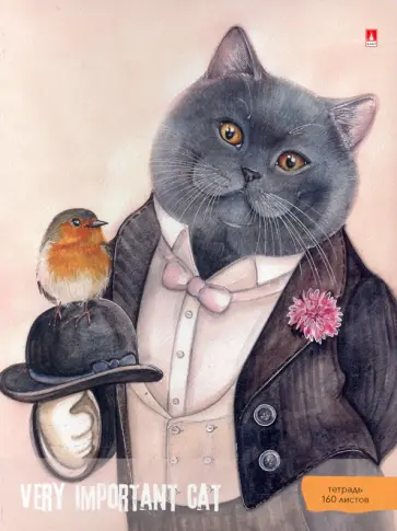 Тетрадь со сменным блоком Важный кот, А5+, 160 листов, клетка обложка книги